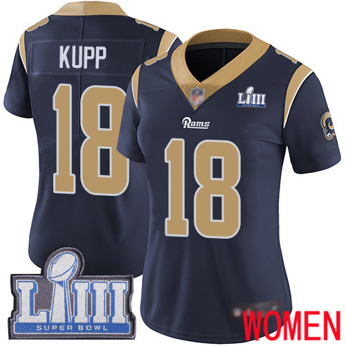Los Angeles Rams Limited Navy Blue Women Cooper Kupp Home Jersey NFL Football #18 Super Bowl LIII Bound Vapor Untouchable->los angeles rams->NFL Jersey